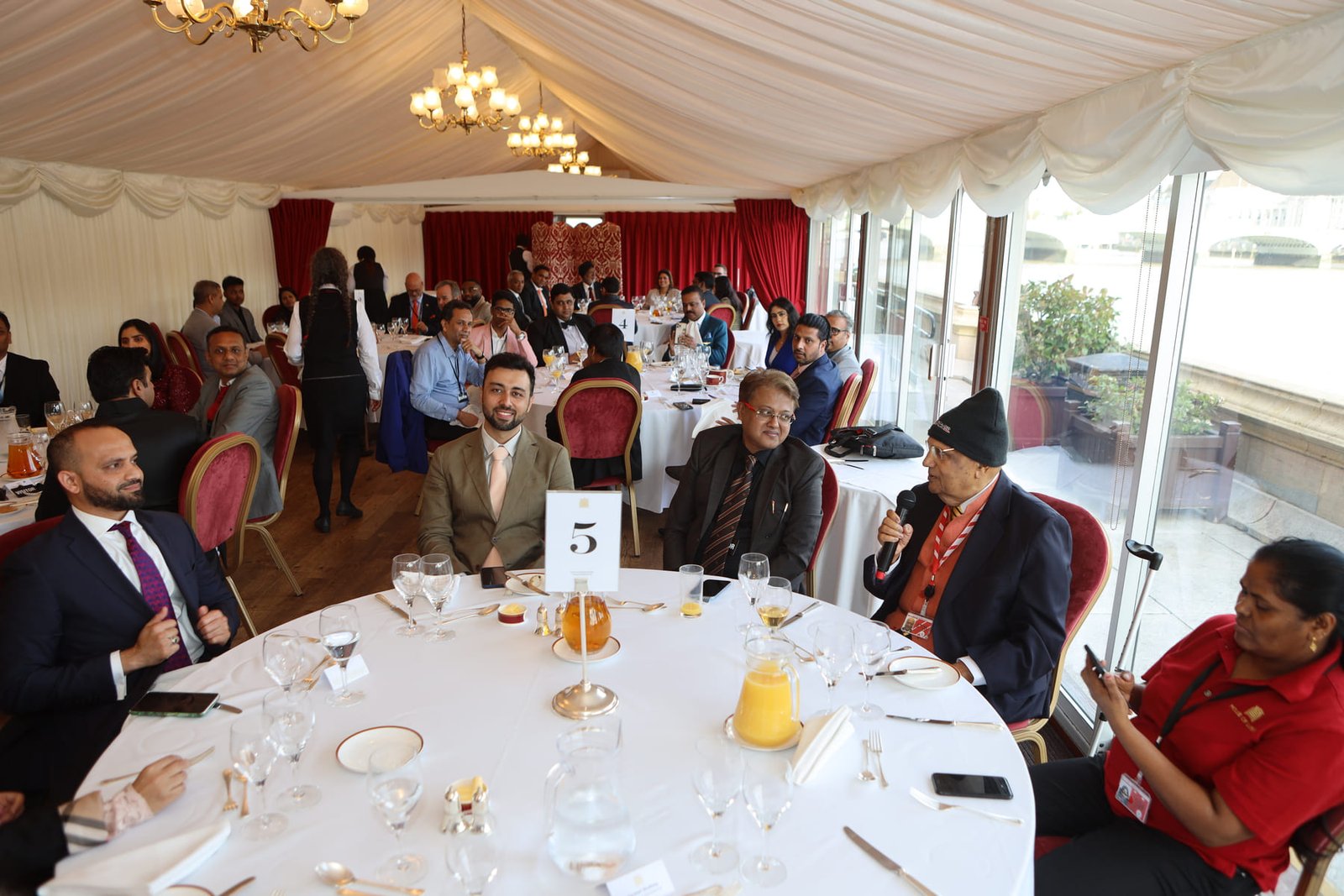 The round-table lunch in the Terrace Pavilion at the Houses of Parliament