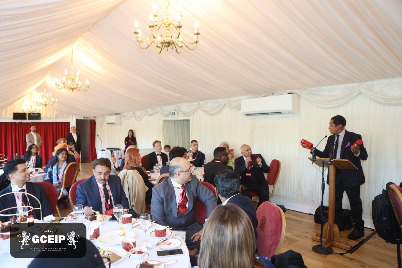 Delegates at networking tea in the House of Lords during the Global Business Conclave 2026, London